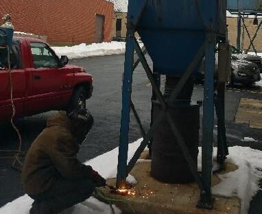 Torch-cutting machinery for removal with fire safety in place