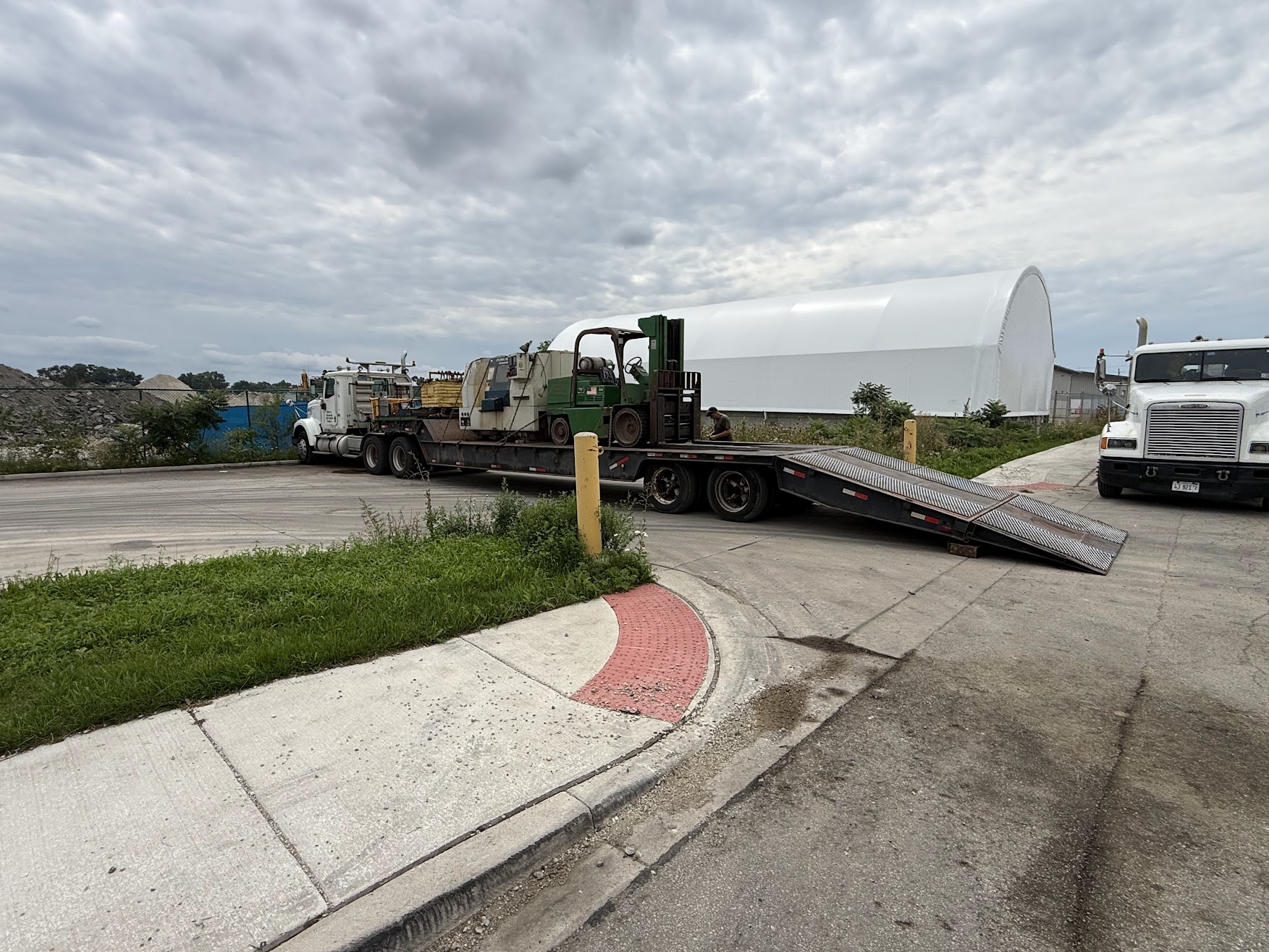 Moving a CNC machine from town to town - shown is same machine and our 15k forklift