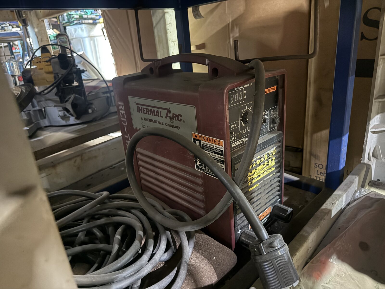 The Thermal Arc stick welder on its shelf